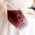 Kit 5 Potes De Vidro Hermético Tampa Vedação Conserva 1l