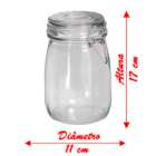 Kit 5 Potes De Vidro Hermético Tampa Vedação Conserva 1l