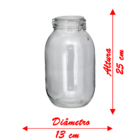 Kit 5 Potes De Vidro Hermético Tampa Vedação Conserva 2,2l