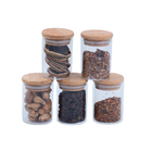 Kit 5 Potes De Vidro Herméticos Com Tampa De Bambu 110ml - Oi