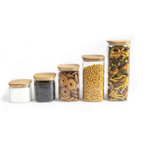 Kit 5 Potes Mantimento Quad Flex 600/800/1100/1400/1900ml Oik