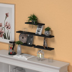 Kit 5 Prateleiras Lisa Nicho Mdf Tamanho 30cm X 10cm Preto