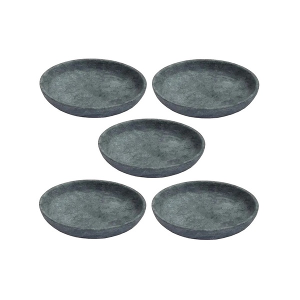 Kit 5 Pratos Fundo Para Massa Em Pedra Sabão Borda Alta 18cm