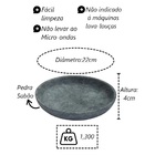 Kit 5 Pratos Fundo Para Massa Em Pedra Sabão Borda Alta 22cm