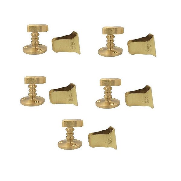 Kit 5 Prendedor Fixador Trava Porta Dourado Fosco 806 Piso