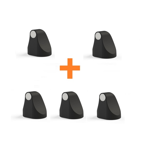 Kit 5 Prendedores Fixador Trava Porta Magnético Adesivo Preto