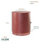 Kit 5 Puffs Decorativo Redondo Denver Em Couríssimo - Salaone