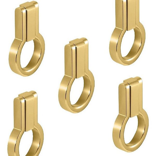 Kit 5 Puxador Antique Ponto Zen Dourado Fosco Zp5404.955