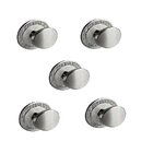 Kit 5 Puxador Beetle Com Base Granada Zen Niquel Escovado