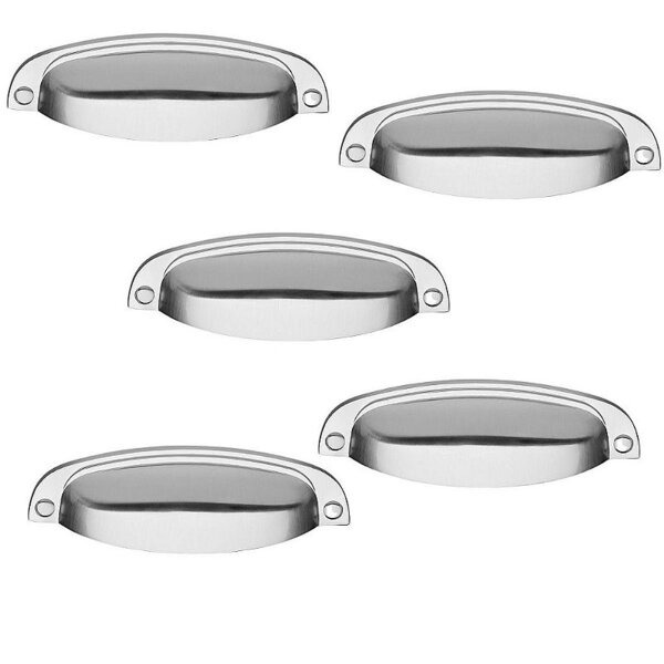 Kit 5 Puxador Concha Colonial Escovado 115 Italy Line 96mm