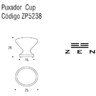 Kit 5 Puxador Cup Zen Vecchio Cobre Zp5238.648