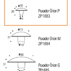 Kit 5 Puxador Orion Zen 33x20mm Niquel Escovado Com Verniz