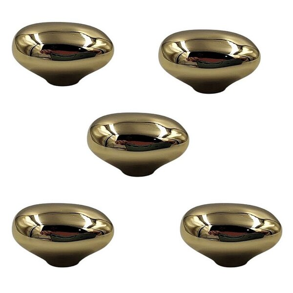 Kit 5 Puxador Ponto Seixo Pequeno Gold Zen Design Zp5761.a00