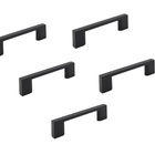 Kit 5 Puxador Preto Fosco Il 950 Italy Line Metal 64mm C/ Par