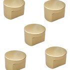 Kit 5 Puxador Radio Medio Zen 16mm Dourado (fosco)  Ponto