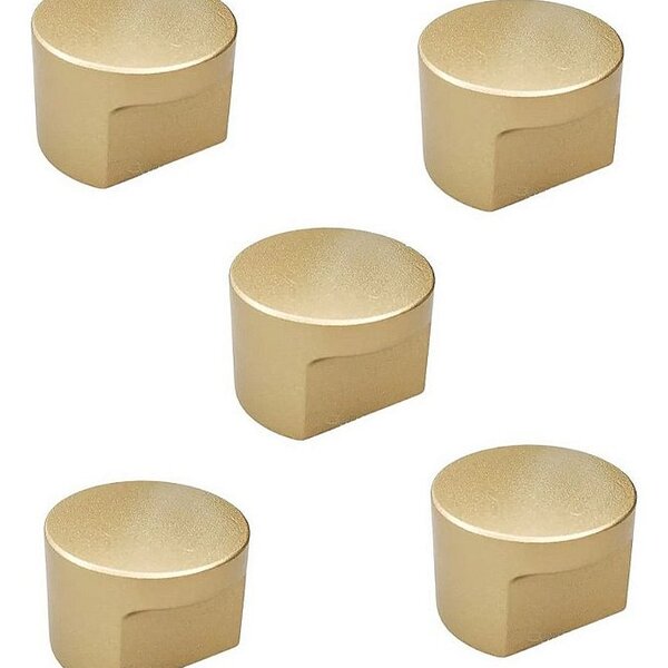 Kit 5 Puxador Radio Medio Zen 16mm Dourado (fosco)  Ponto