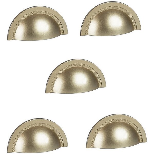 Kit 5 Puxador Shell 48 Mm Zen Dourado (fosco)  Concha