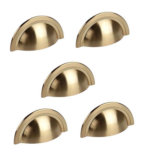 Kit 5 Puxador Shell Gold Escovado Zen 64mm Zp4318.b00