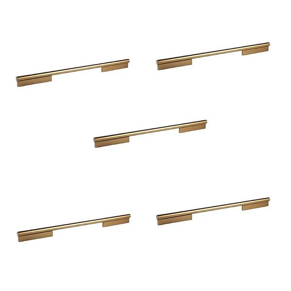 Kit 5 Puxador Sorento 224mm Dourado Fosco Zen Zp5450.224.955