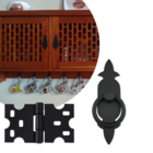 Kit 5 Puxadores Chapa Rústica + 9 Dobradiças Mexicana