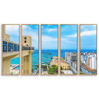 Kit 5 Quadros 90x150cm Coleção Zatiak Paisagem Salvador Brasi