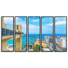 Kit 5 Quadros 90x150cm Coleção Zatiak Paisagem Salvador Brasi