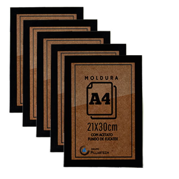 Kit 5 Quadros De Madeira A4 21x30