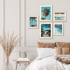 Kit 5 Quadros Decorativos Azul Paisagem Praia Verão