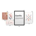 Kit 5 Quadros Decorativos Família Frase Lar Sala Home Quarto