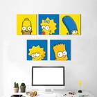 Kit 5 Quadros Decorativos Família Os Simpsons