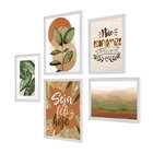 Kit 5 Quadros Decorativos Para Escritório Folhas Verdes Plant