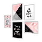 Kit 5 Quadros Decorativos Para Quarto Casal Lar Família Deus