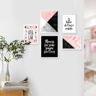 Kit 5 Quadros Decorativos Para Quarto Casal Lar Família Deus