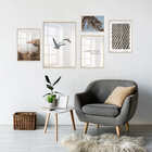 Kit 5 Quadros Decorativos Sala Natureza Paisagem Frases Minim