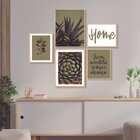 Kit 5 Quadros Decorativos Verde Frases Plantas Naureza