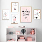 Kit 5 Quadros Infantil Ame As Pequenas Coisas Moldura Natural