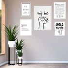 Kit 5 Quadros Para Banheiro Frases Divertidas - Com Vidro Mol