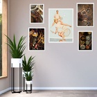 Kit 5 Quadros Tênis Vintage - Casal Moldura:madeira Branca