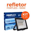 Kit 5 Refletores De Led 100w Fortled
