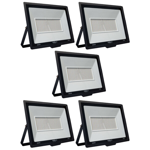 Kit 5 Refletores De Led 200w Fortled
