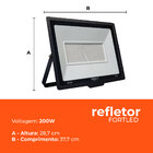 Kit 5 Refletores De Led 200w Fortled