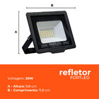 Kit 5 Refletores De Led 20w  Fortled