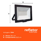 Kit 5 Refletores De Led 70w  Fortled