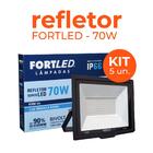 Kit 5 Refletores De Led 70w  Fortled