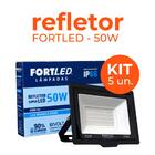 Kit 5 Refletores De Led  50w Fortled