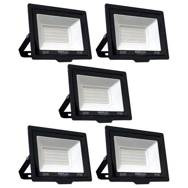 Kit 5 Refletores De Led  50w Fortled