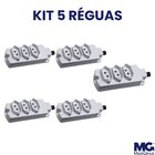Kit 5 Réguas Com 3 Tomadas Margirius Tmu3-320 2p+t 20a Cinza