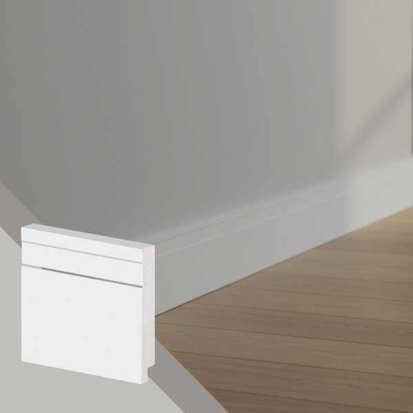 Kit 5 Rodapés De Poliestireno Arquitech 51007 Frisado 7cm 2,4