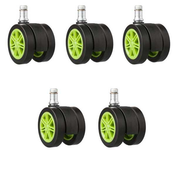 Kit 5 Rodinhas 55mm P/ Cadeira Gamer Anti-risco Silicone/pu -