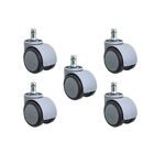 Kit 5 Rodinhas/cadeira Anti Risco Roda Silicone Pu Cinza